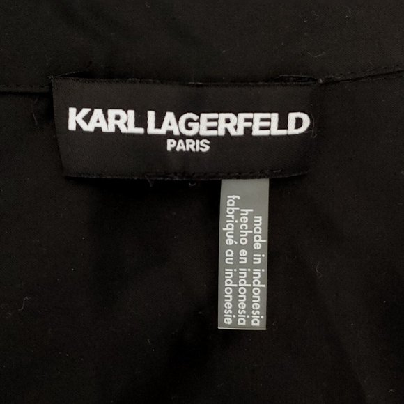 Karl Lagerfeld Paris Print and Patches Shirt / Dress Women's Size Medium - Picture 12 of 13